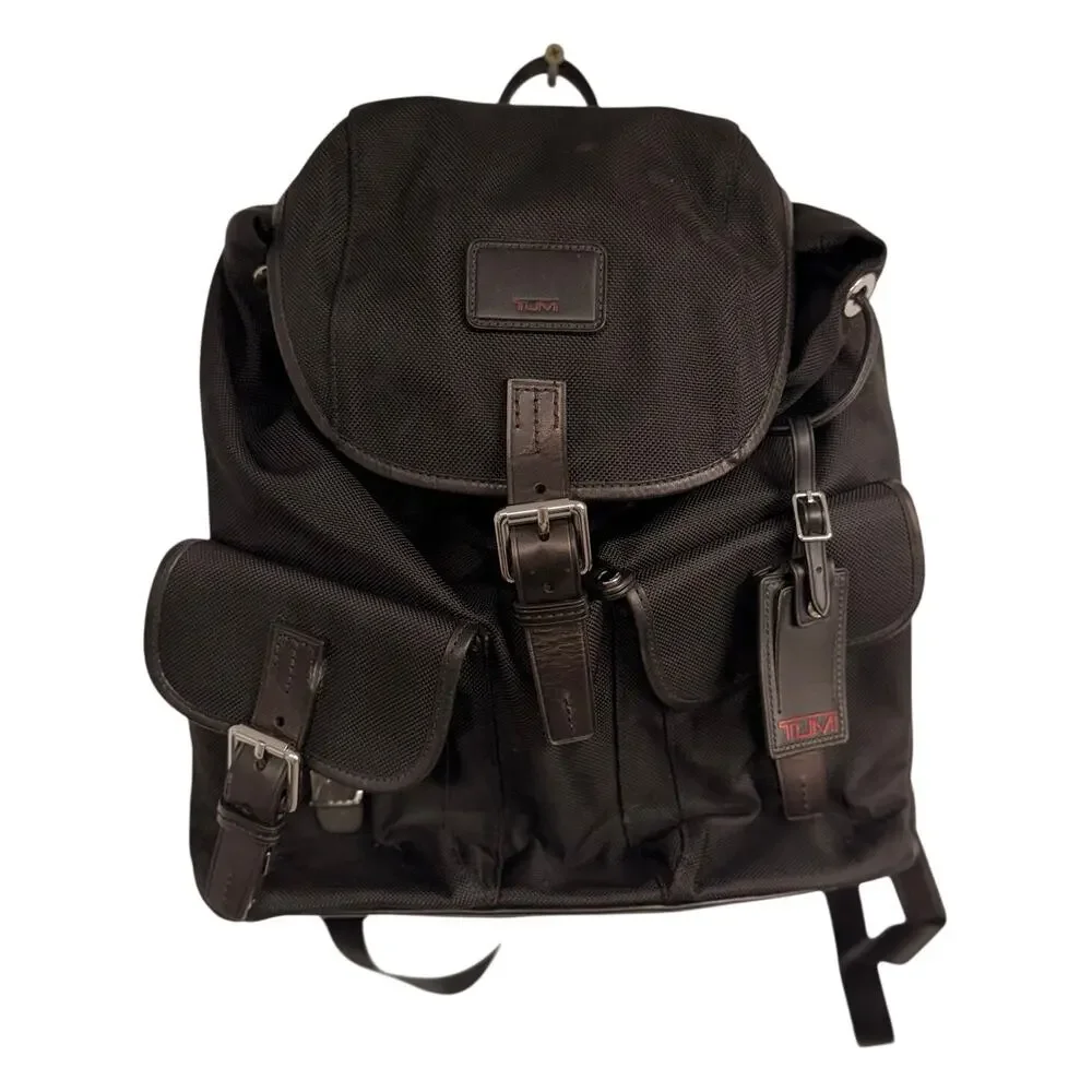 VTG TUMI Townhouse Broadley Black Ballistic Nylon Flap Backpack Style 24180D EUC